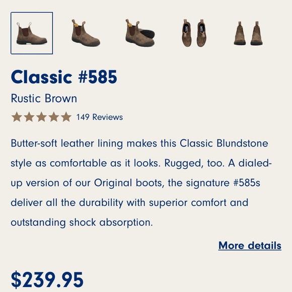 *NEW* Classic Blundstone Boots in Rustic Brown - Ladies size 5/8 - Picture 7 of 9
